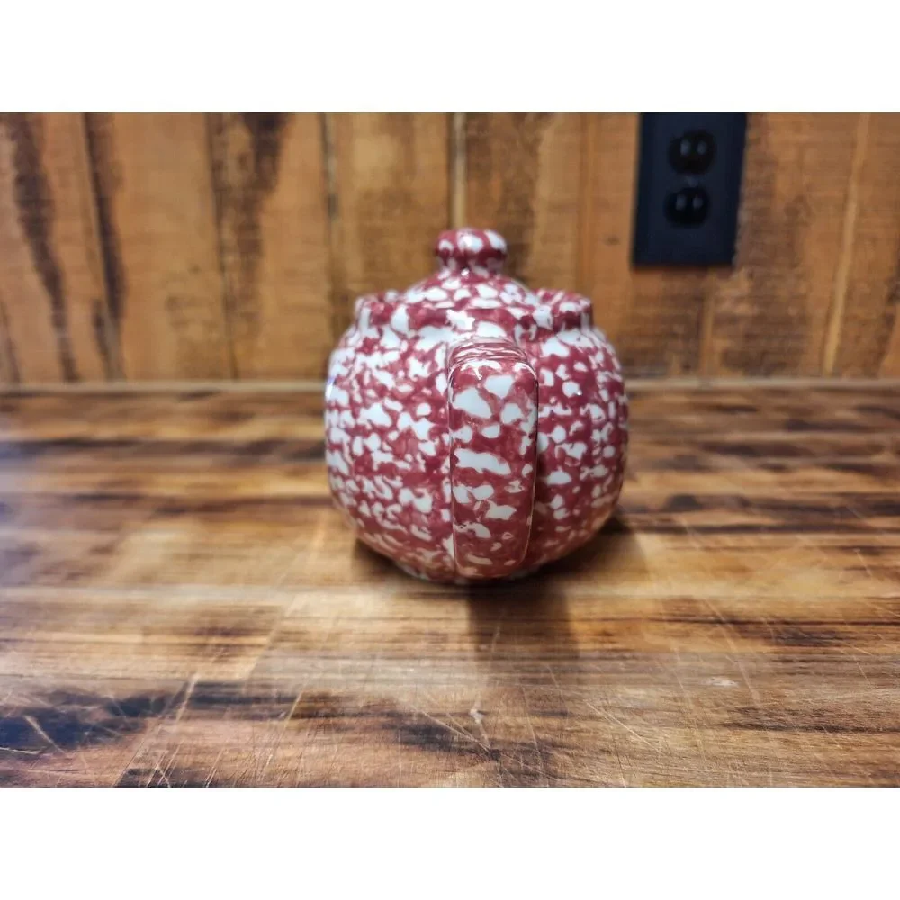 Roseville Rose Spongeware Pottery Workshops of Gerald Henn Mini Tea Pot‎